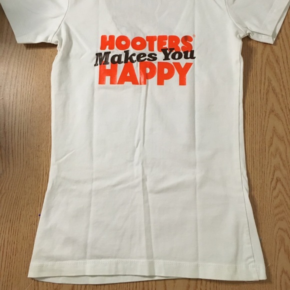 B26 #21 Hooters Girl Worn Super Sexy V-Neck T-shirt Stretchy Soft Size Xxs Xs - Picture 6 of 7